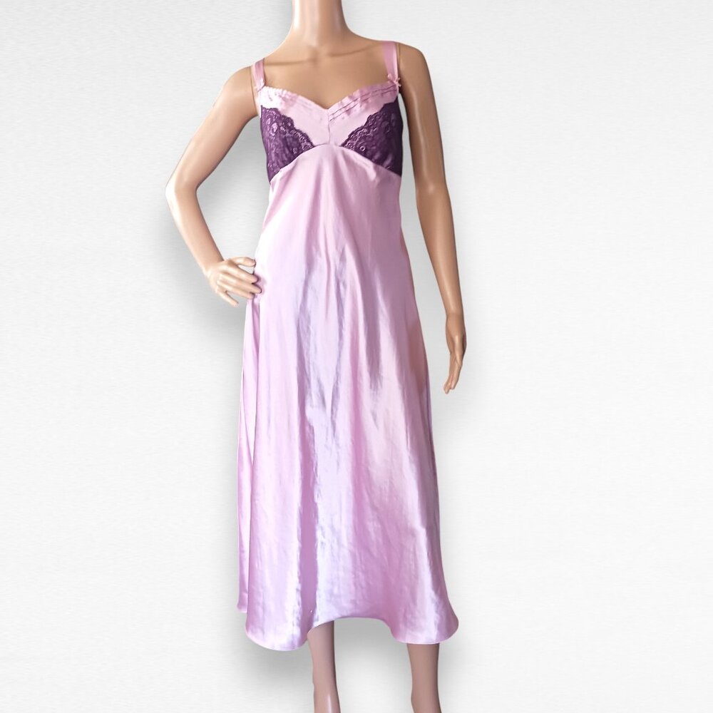 Pink Satin Slip Dress